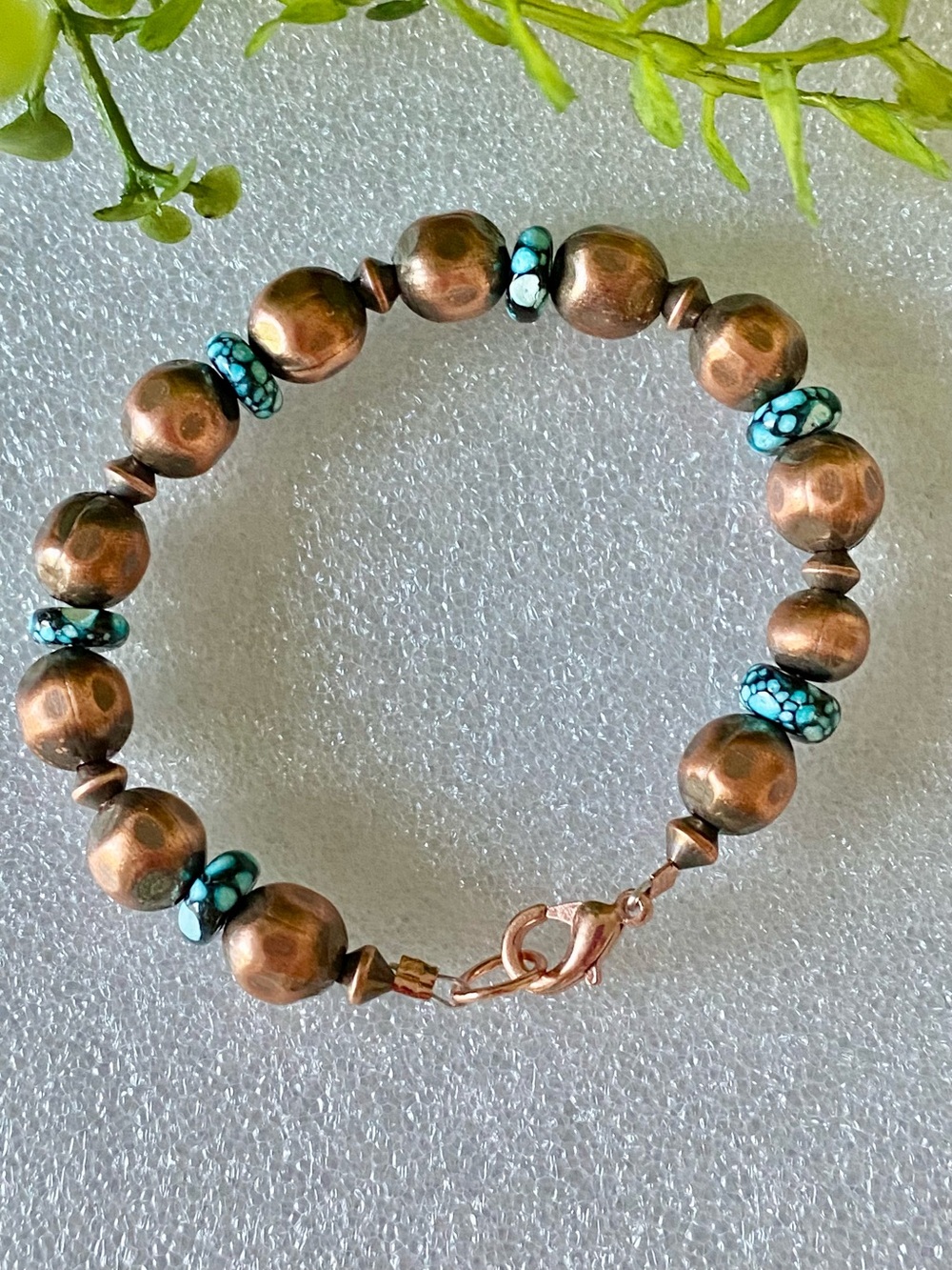 B6 Kingman Spiderweb Turquoise Copper Southwestern Bracelet | size: 6.25”